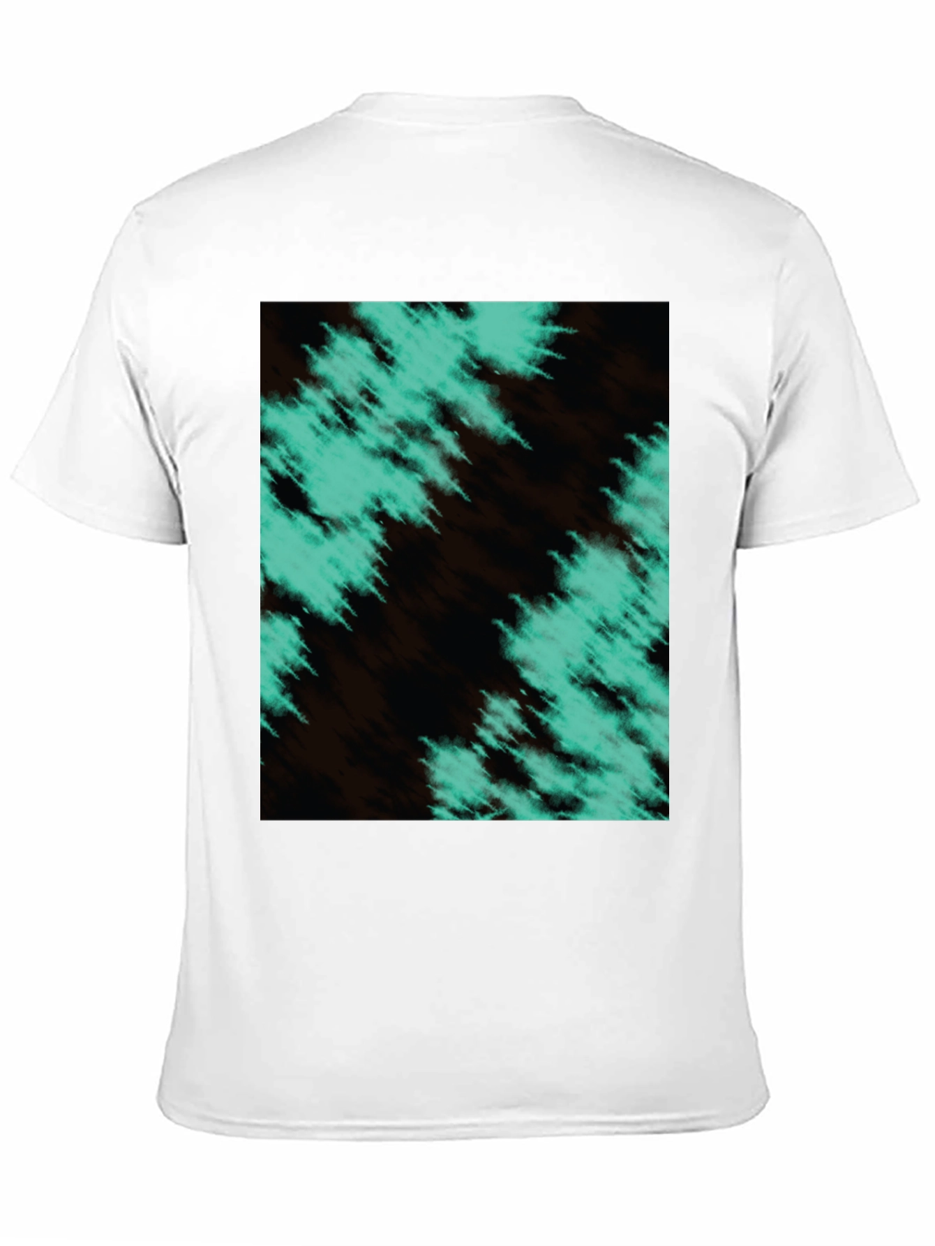Abstract Teal Graphic Black T-Shirt