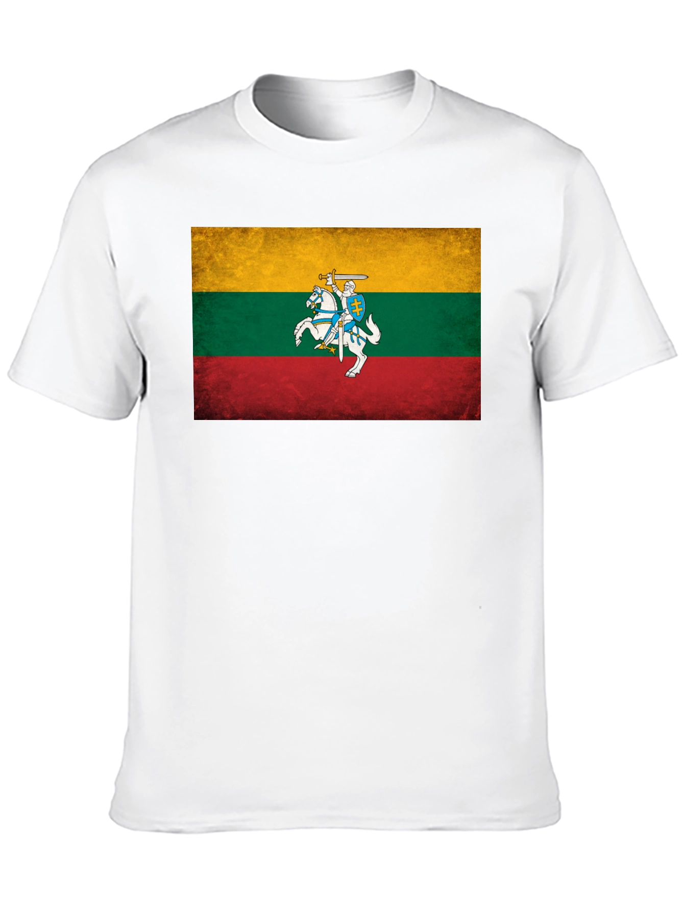 Lithuania Flag Graphic Tee - Black Casual T-Shirt