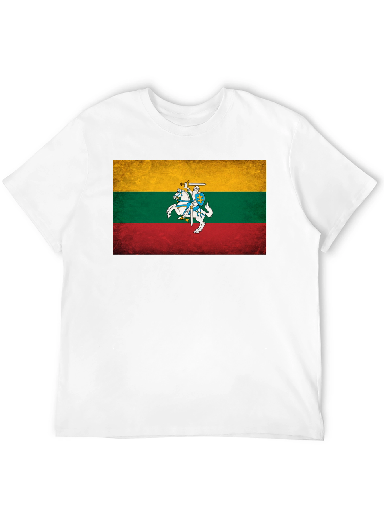 Lithuania Flag Graphic Tee - Black Casual T-Shirt