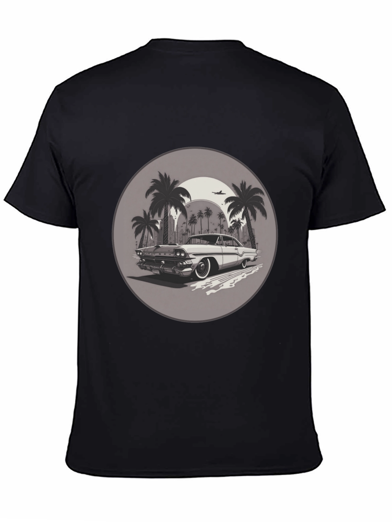 Retro Car & Palm Trees Graphic T-Shirt