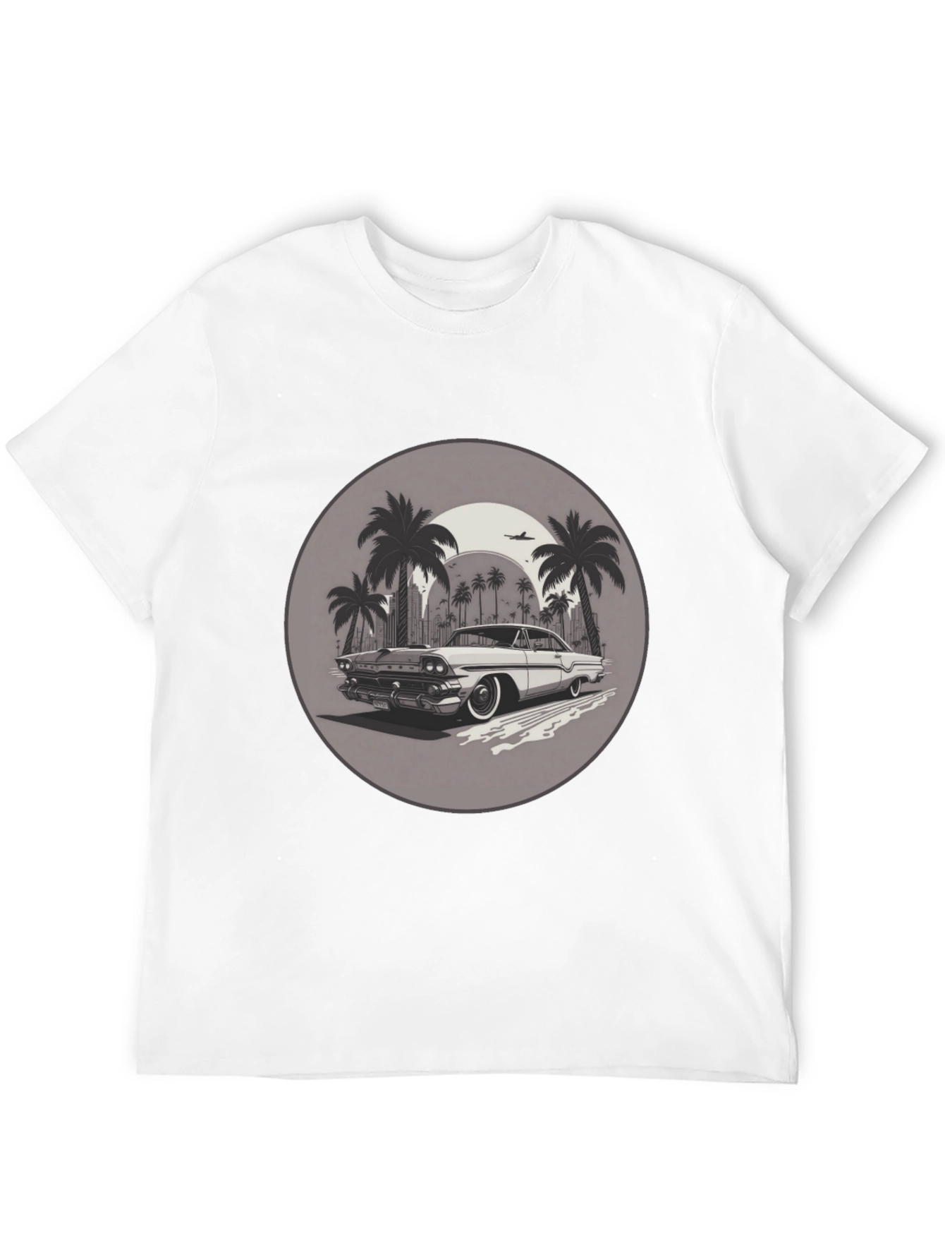 Retro Car & Palm Trees Graphic T-Shirt