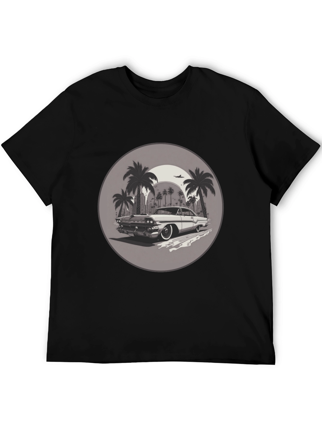 Retro Car & Palm Trees Graphic T-Shirt