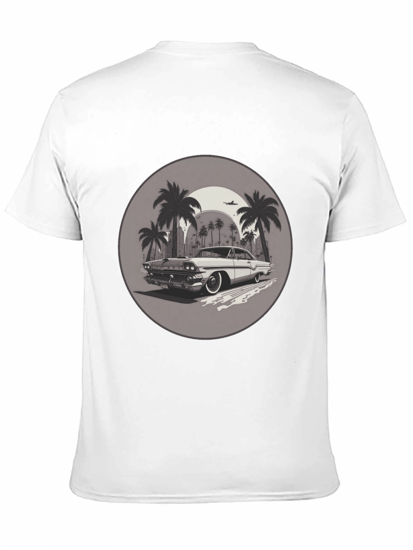 Retro Car & Palm Trees Graphic T-Shirt
