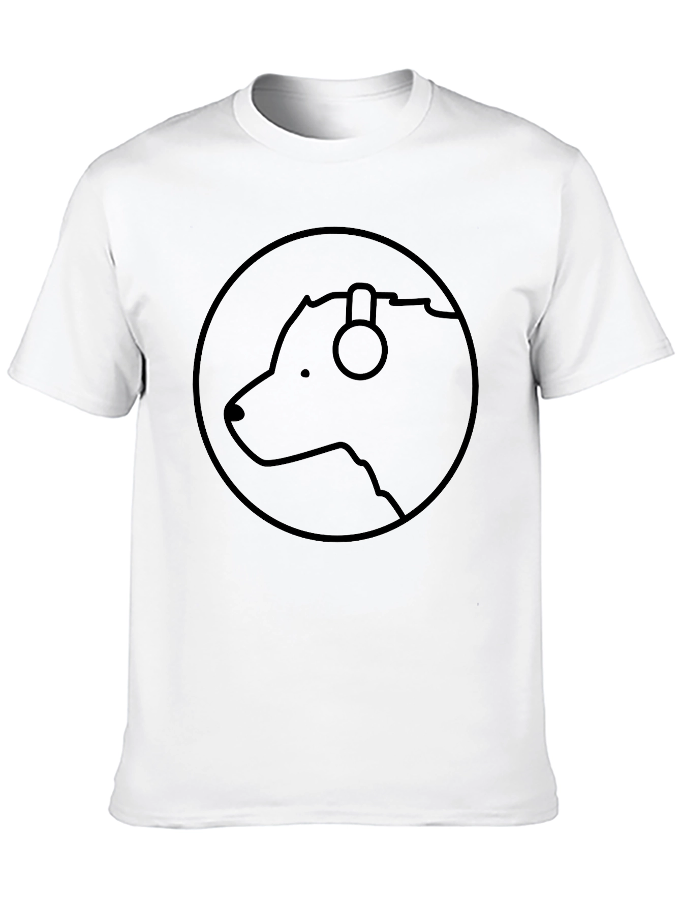 Black T-Shirt with Bear DJ Graphic