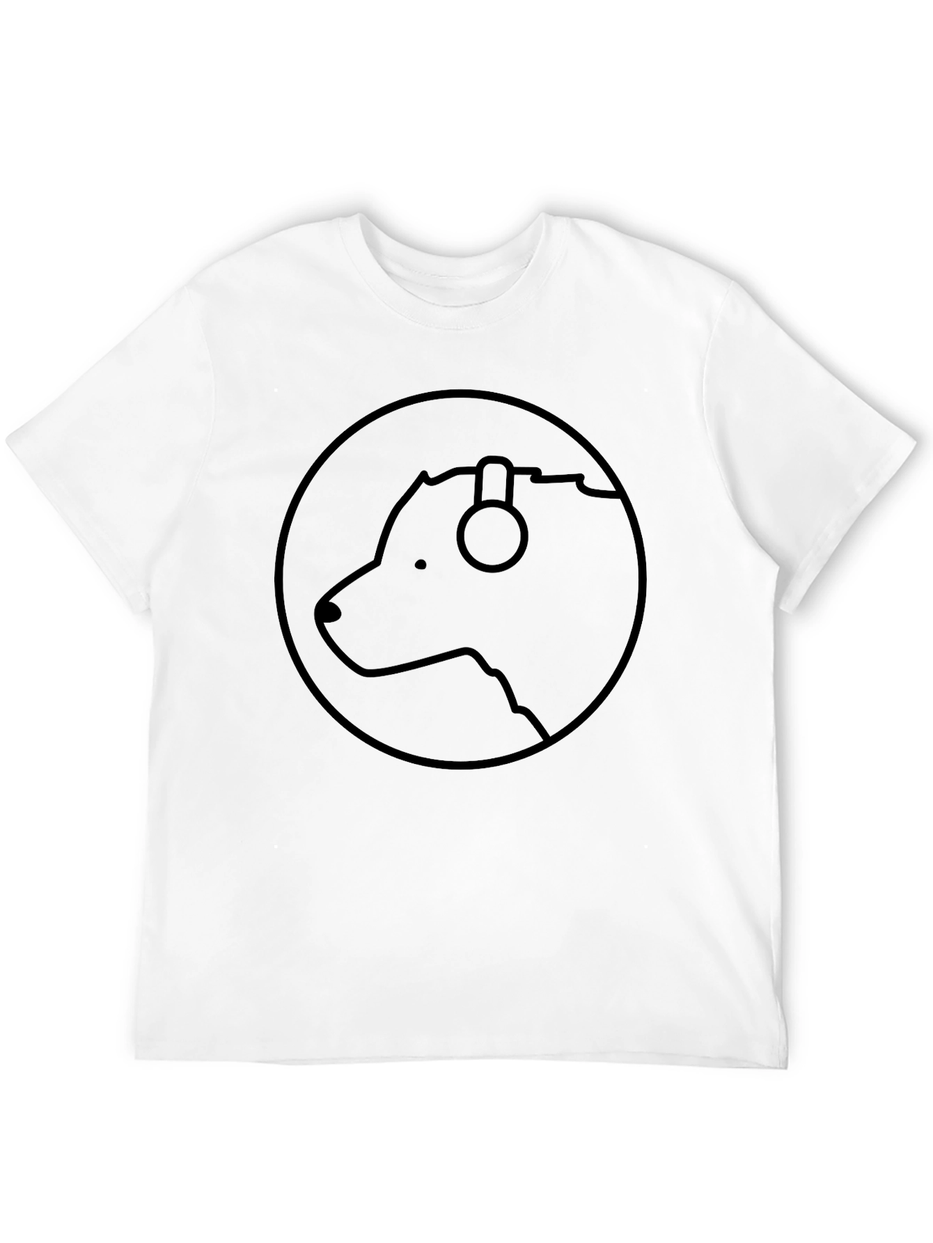Black T-Shirt with Bear DJ Graphic