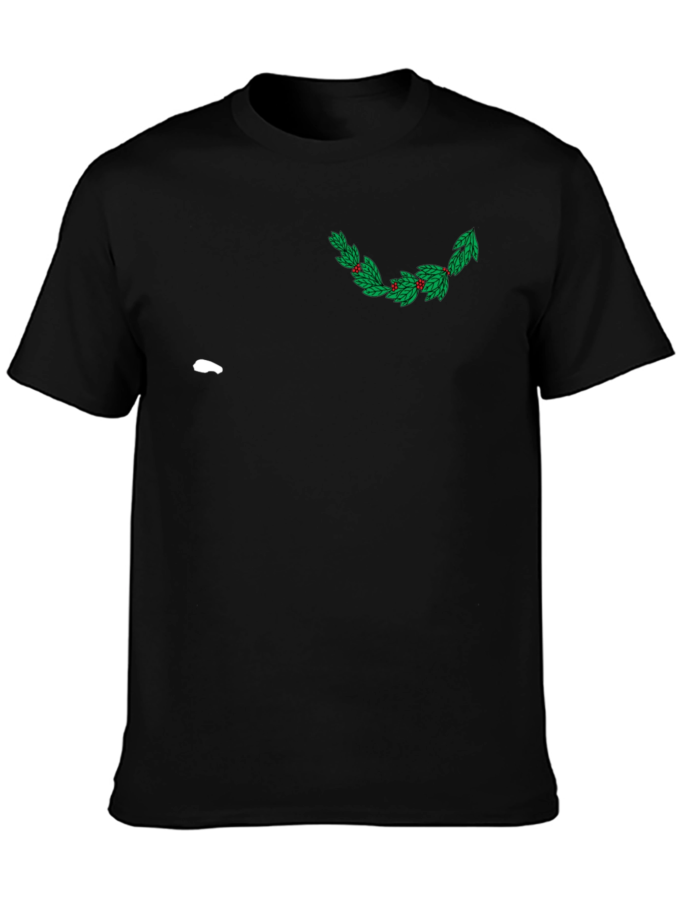 Festive Holly Graphic Tee - Black