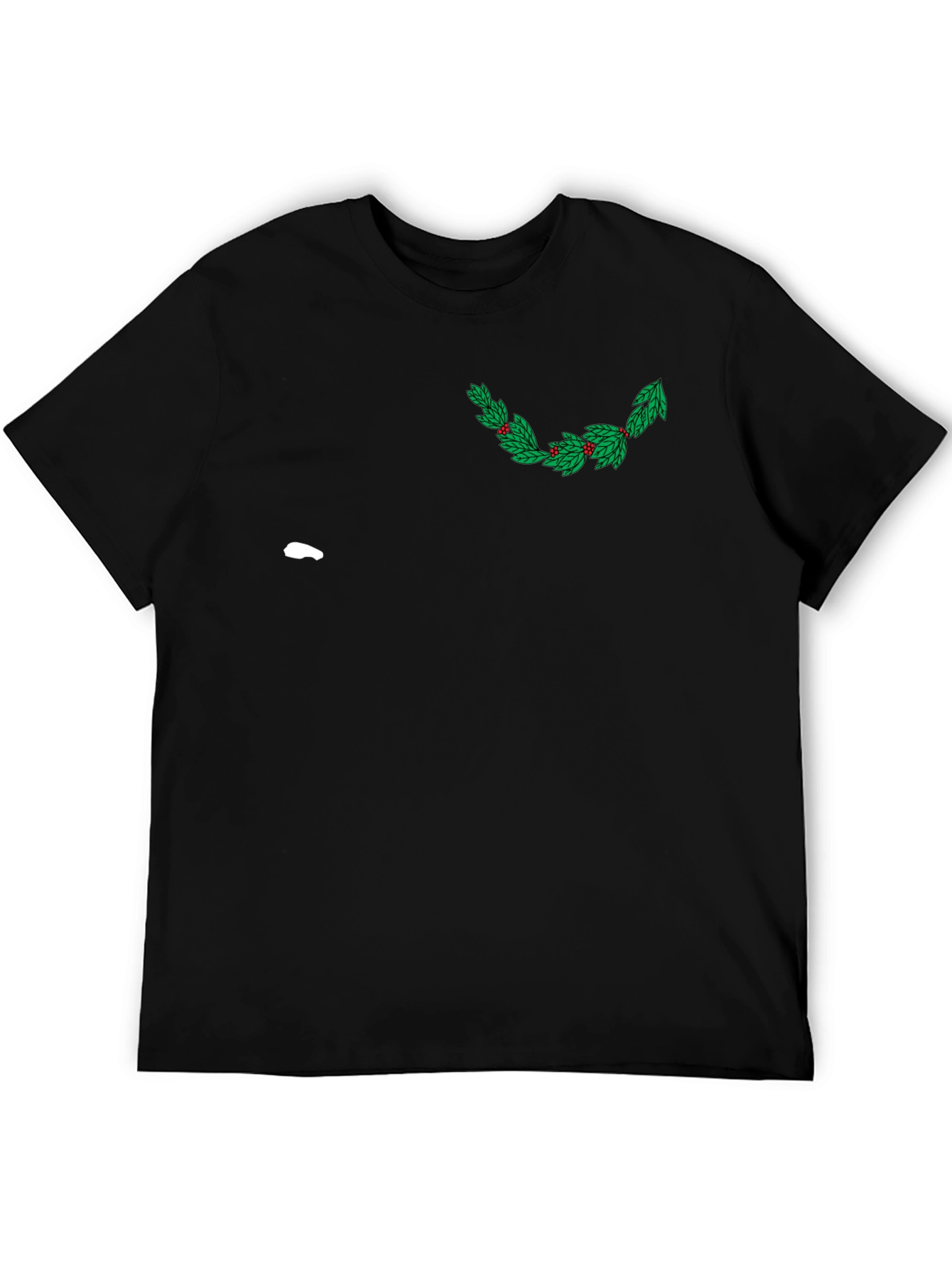 Festive Holly Graphic Tee - Black