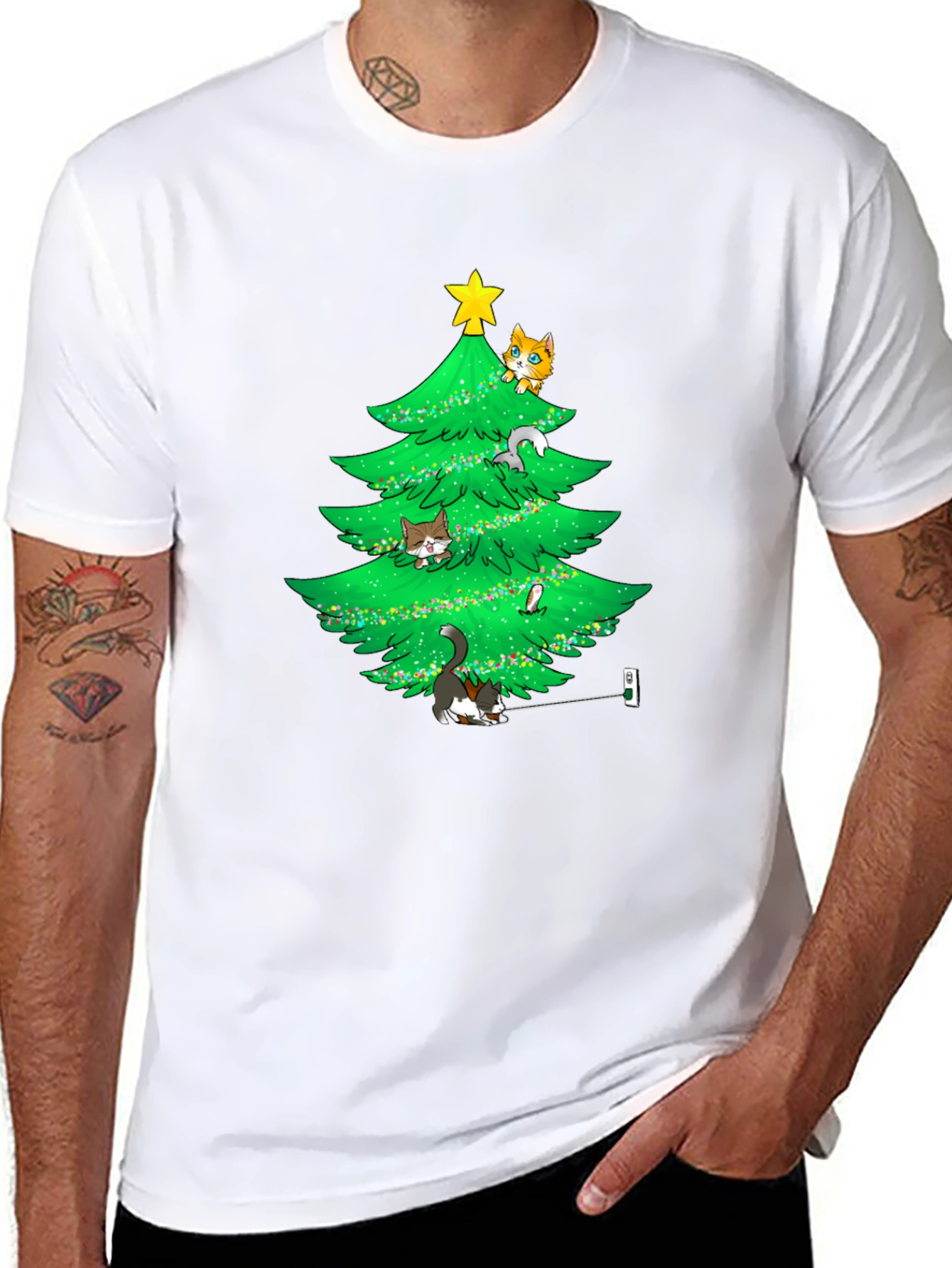 Cat Christmas Tree T-Shirt