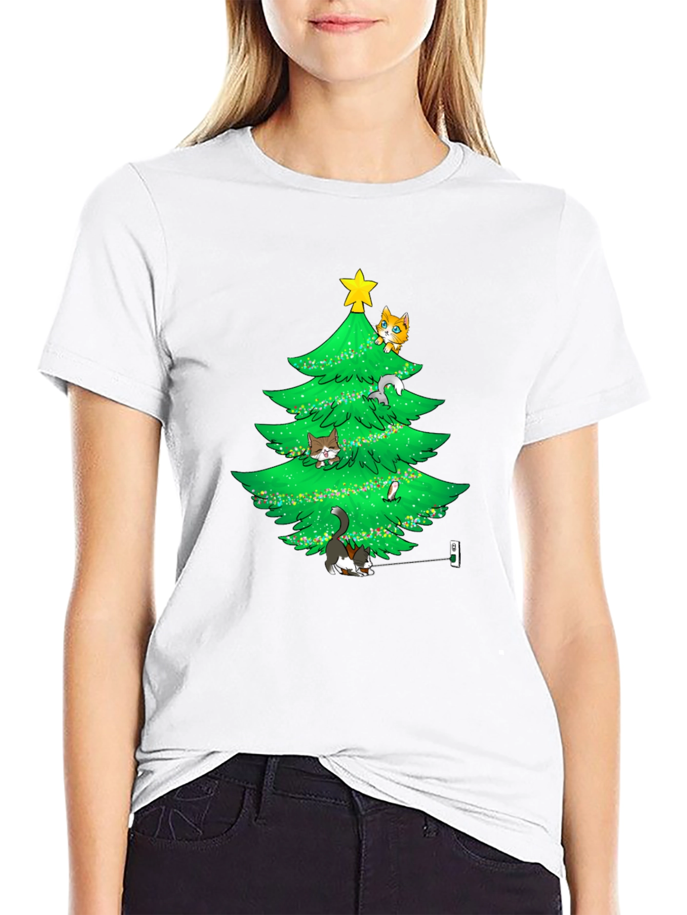 Cat Christmas Tree T-Shirt