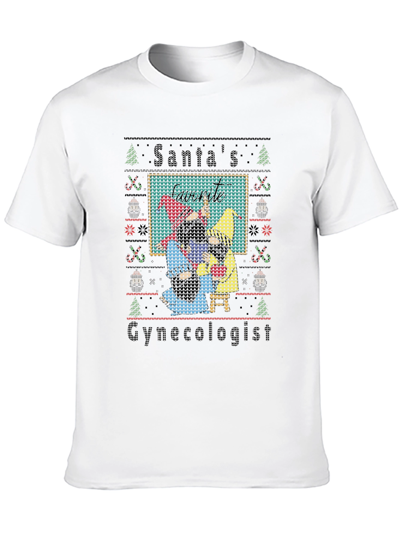 Santas Gynecologist Ugly Christmas Sweater T-Shirt