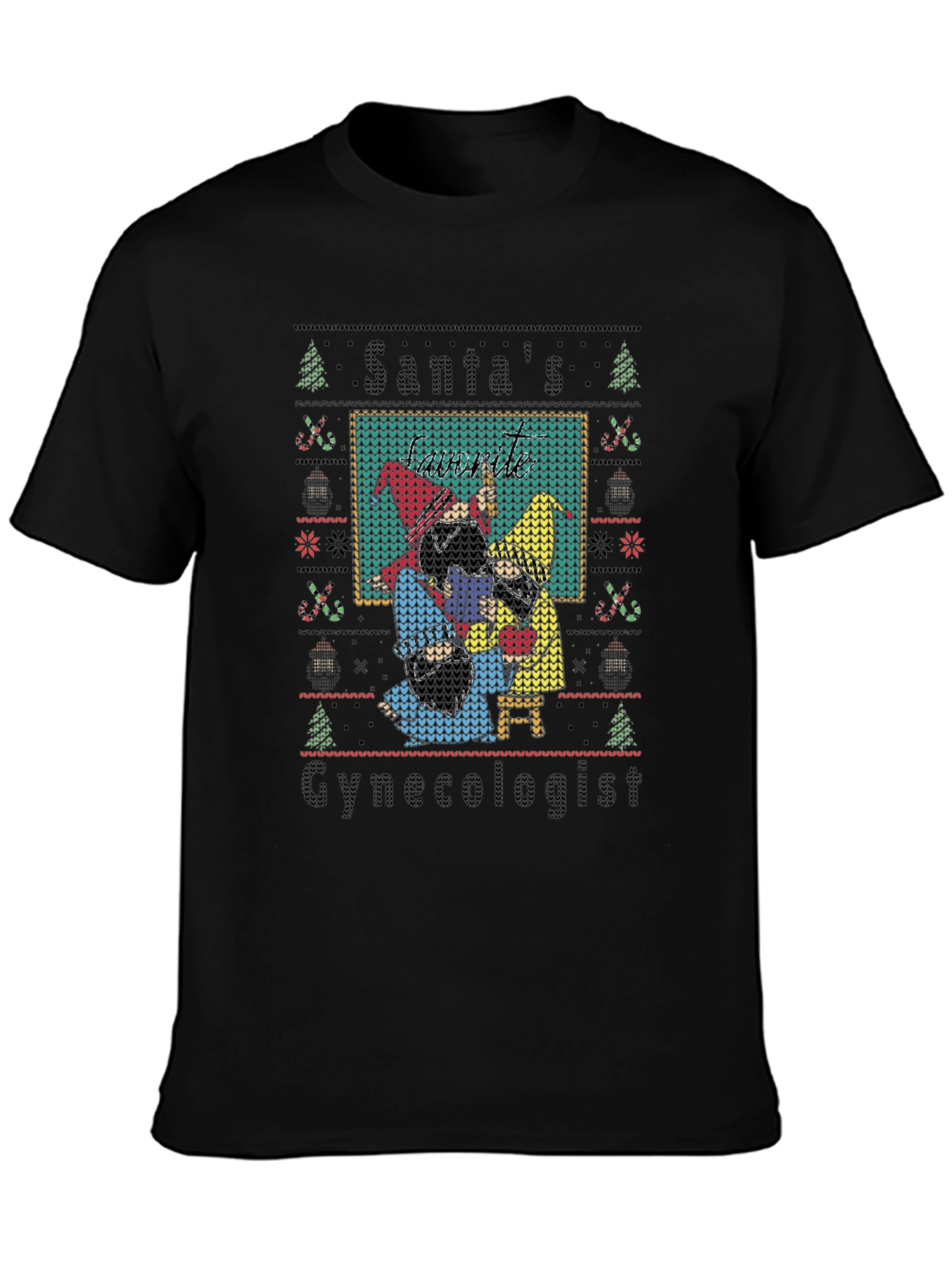 Santas Gynecologist Ugly Christmas Sweater T-Shirt