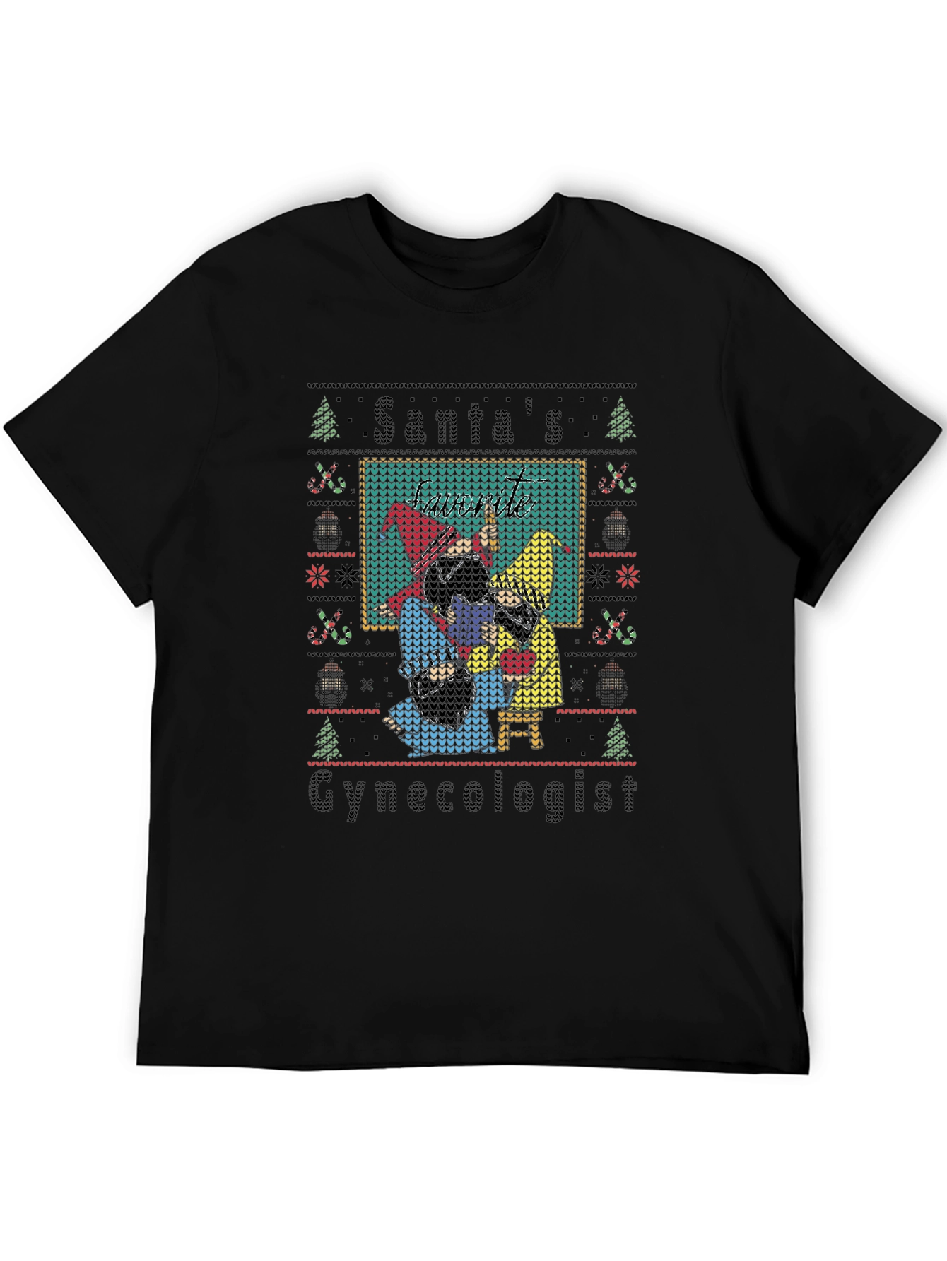 Santas Gynecologist Ugly Christmas Sweater T-Shirt