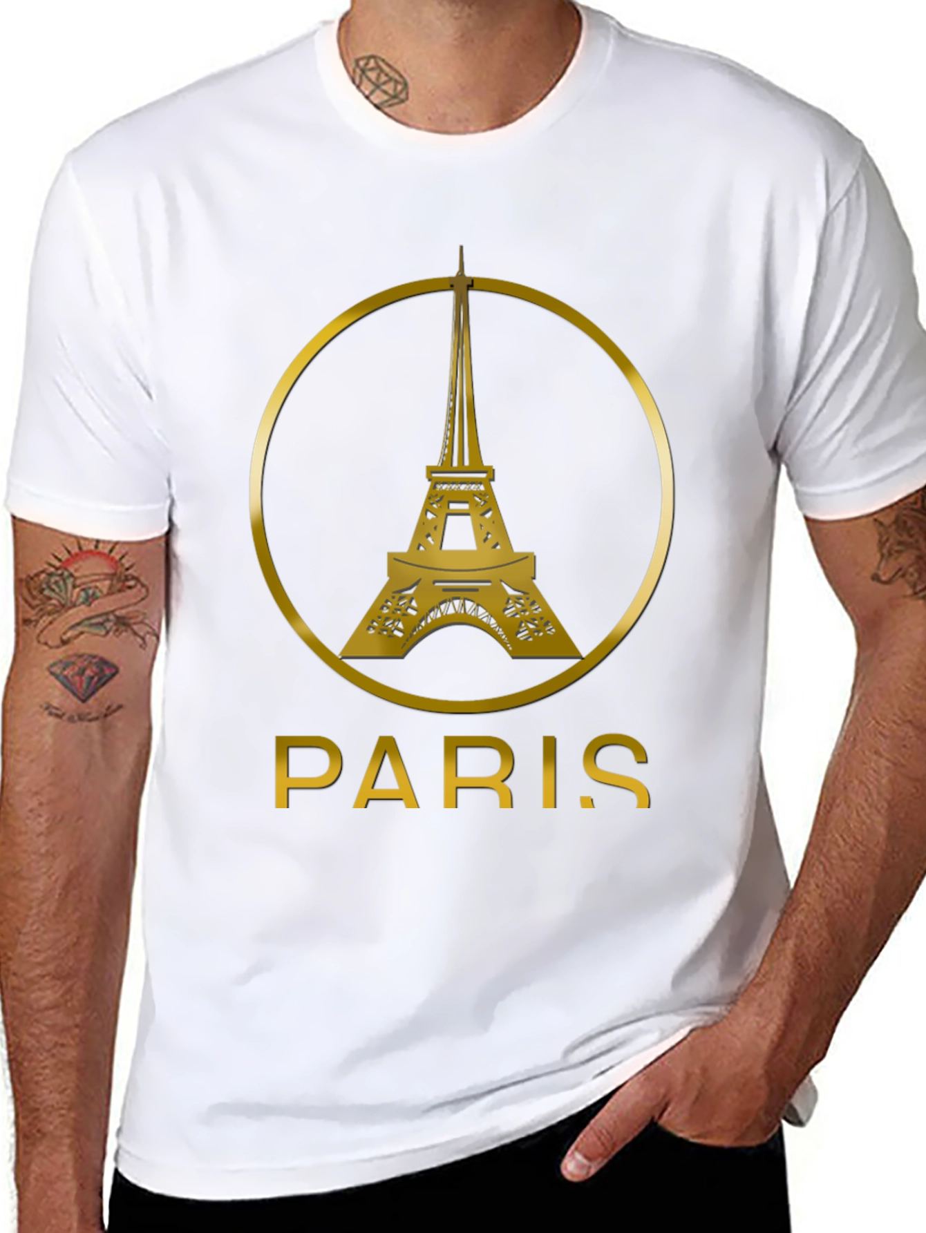 Paris Eiffel Tower Black T-Shirt