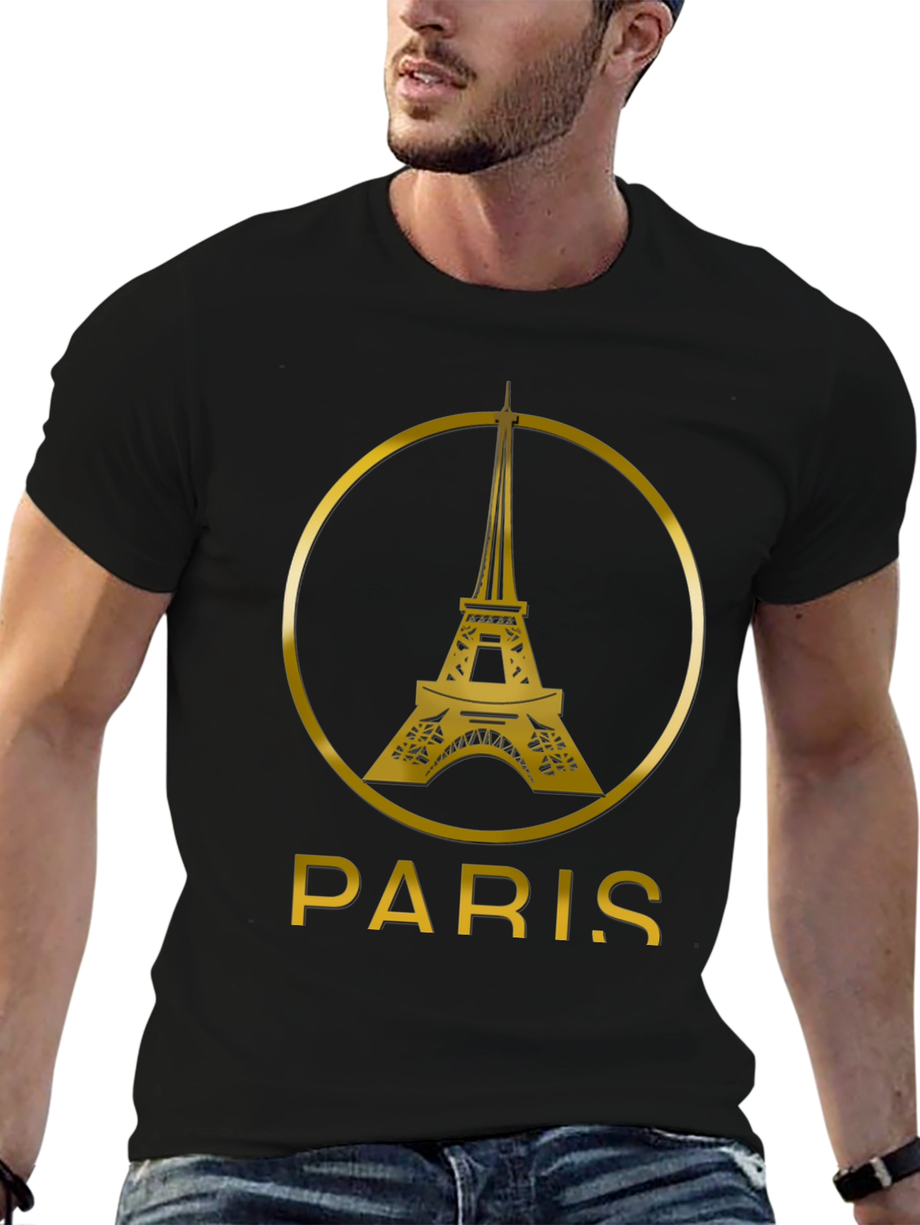 Paris Eiffel Tower Black T-Shirt