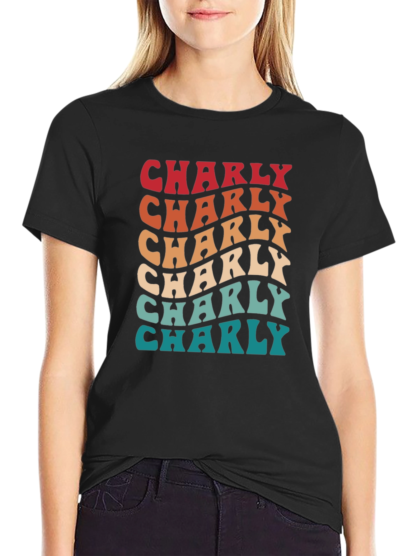 Retro Charly T-Shirt - Groovy Name Design