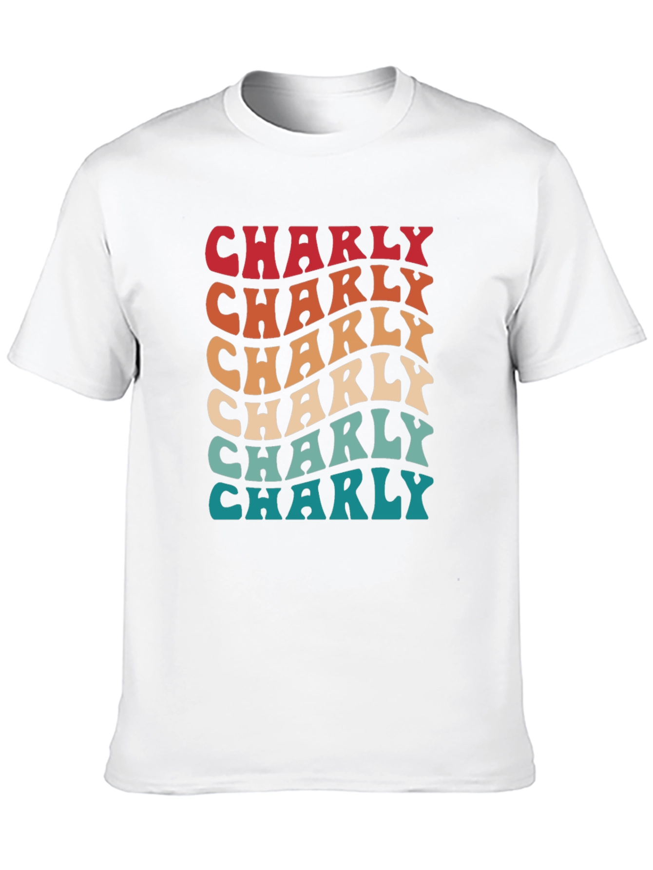 Retro Charly T-Shirt - Groovy Name Design