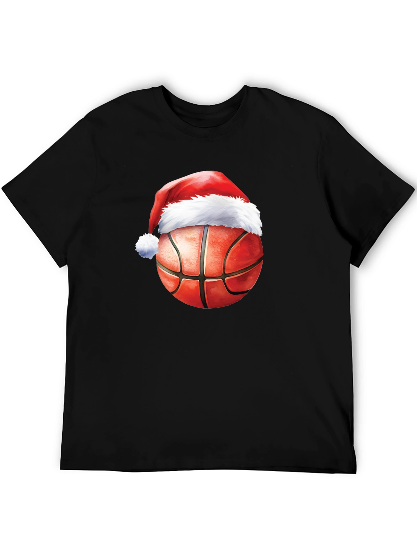 Festive Basketball Santa Hat T-Shirt