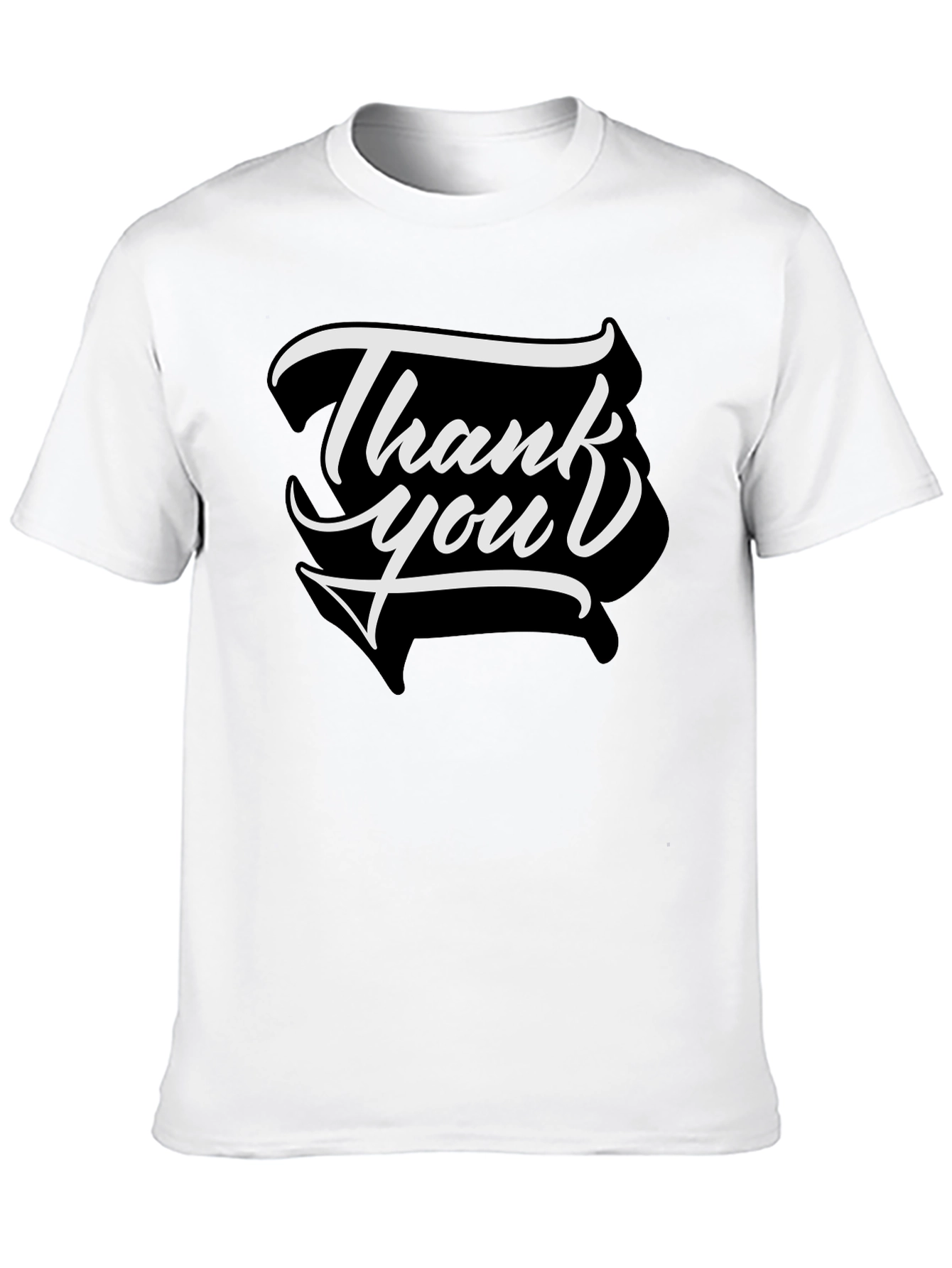 Thank You Graphic Tee - Stylish Cotton Blend T-Shirt