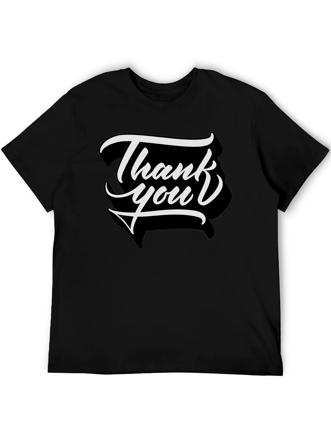 Thank You Graphic Tee - Stylish Cotton Blend T-Shirt