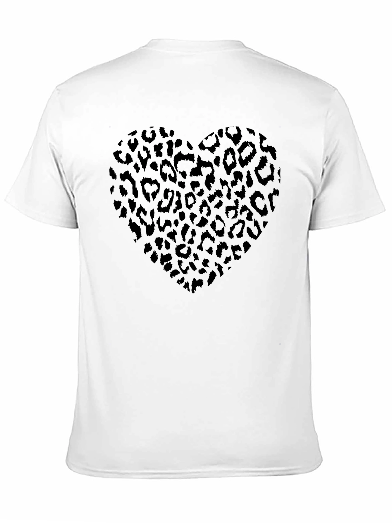 Leopard Heart Graphic Tee - Stylish Mens Black T-Shirt