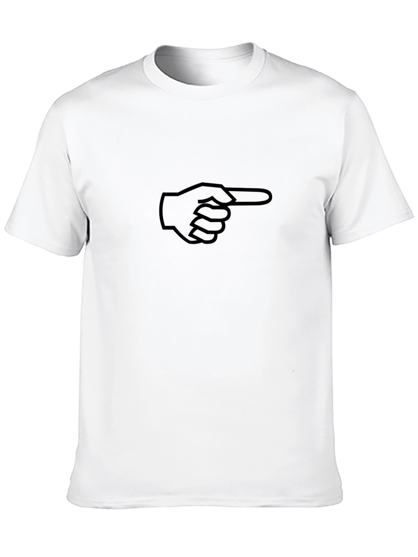 Pointing Finger Graphic Tee - Black Cotton T-Shirt