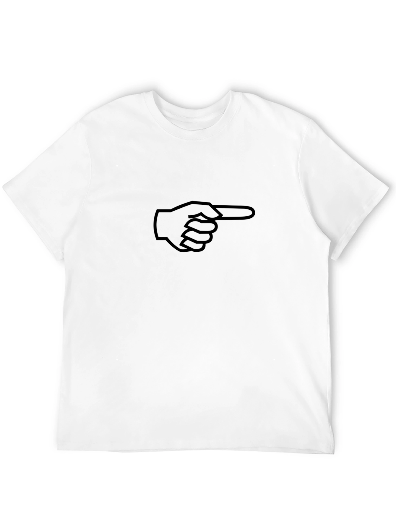Pointing Finger Graphic Tee - Black Cotton T-Shirt