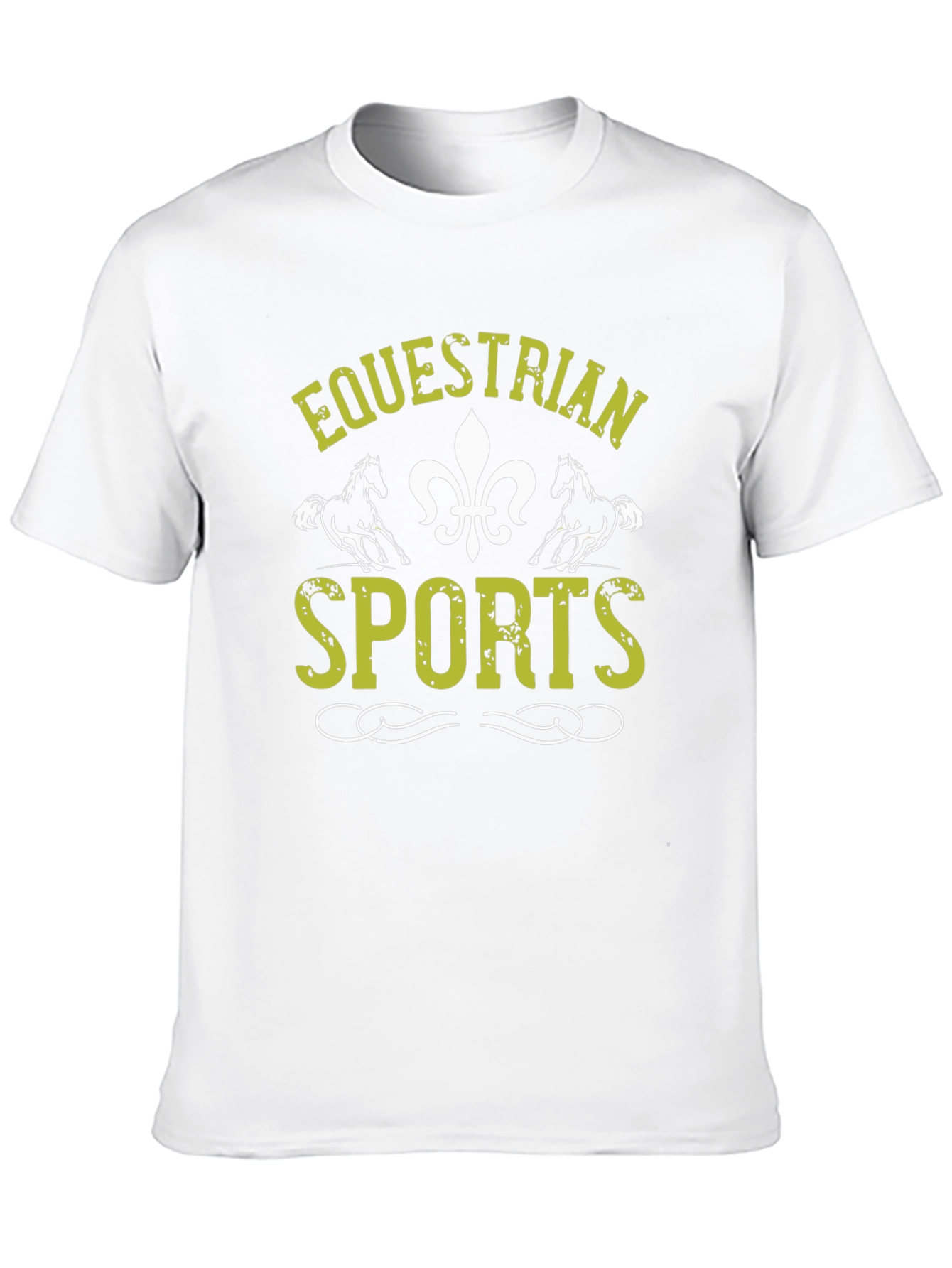 Equestrian Sports Graphic Tee - Black Cotton Shirt