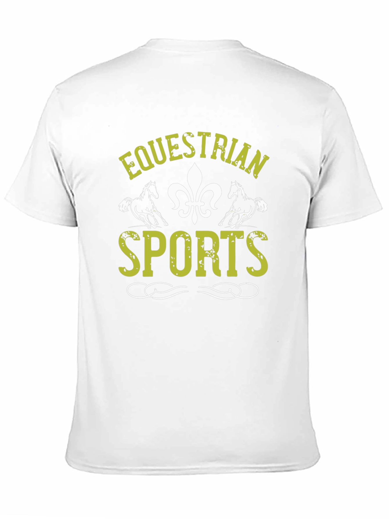 Equestrian Sports Graphic Tee - Black Cotton Shirt