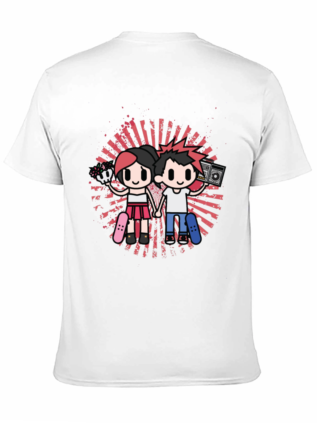 Cartoon Graphic Tee - Skaters