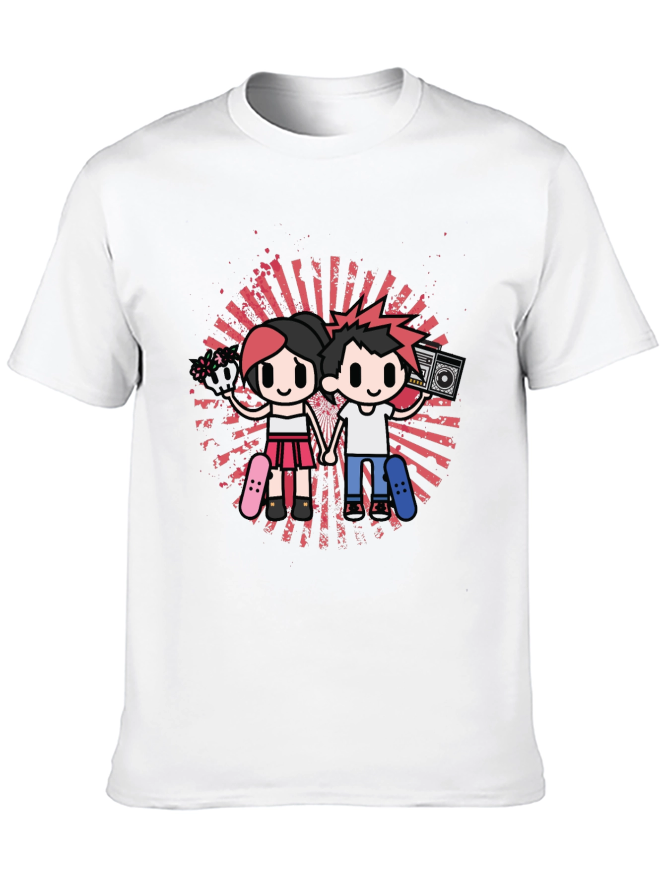 Cartoon Graphic Tee - Skaters