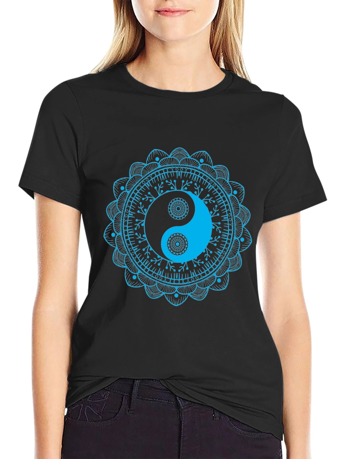 Yin Yang Mandala Graphic Tee - Casual Comfort