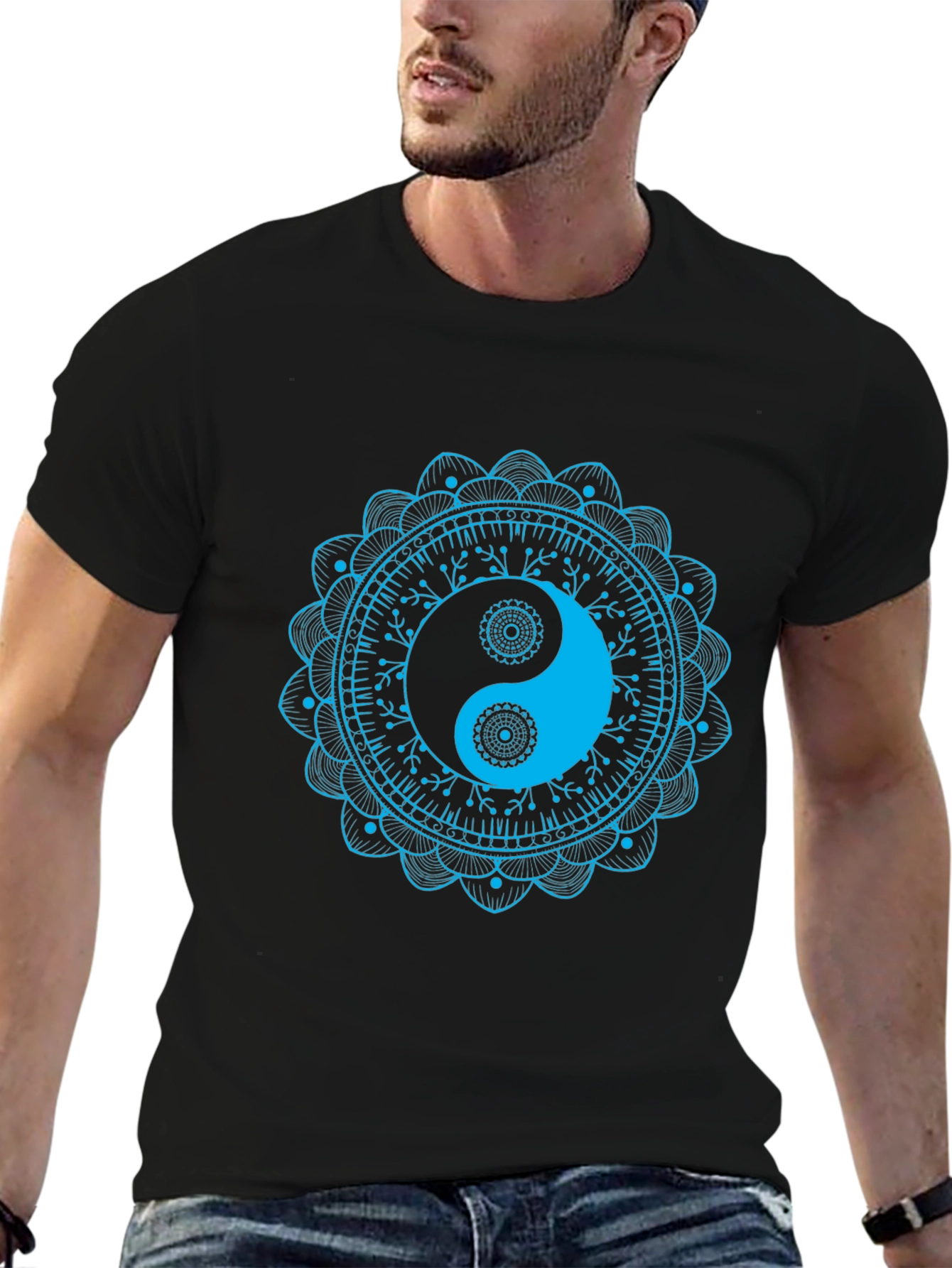 Yin Yang Mandala Graphic Tee - Casual Comfort