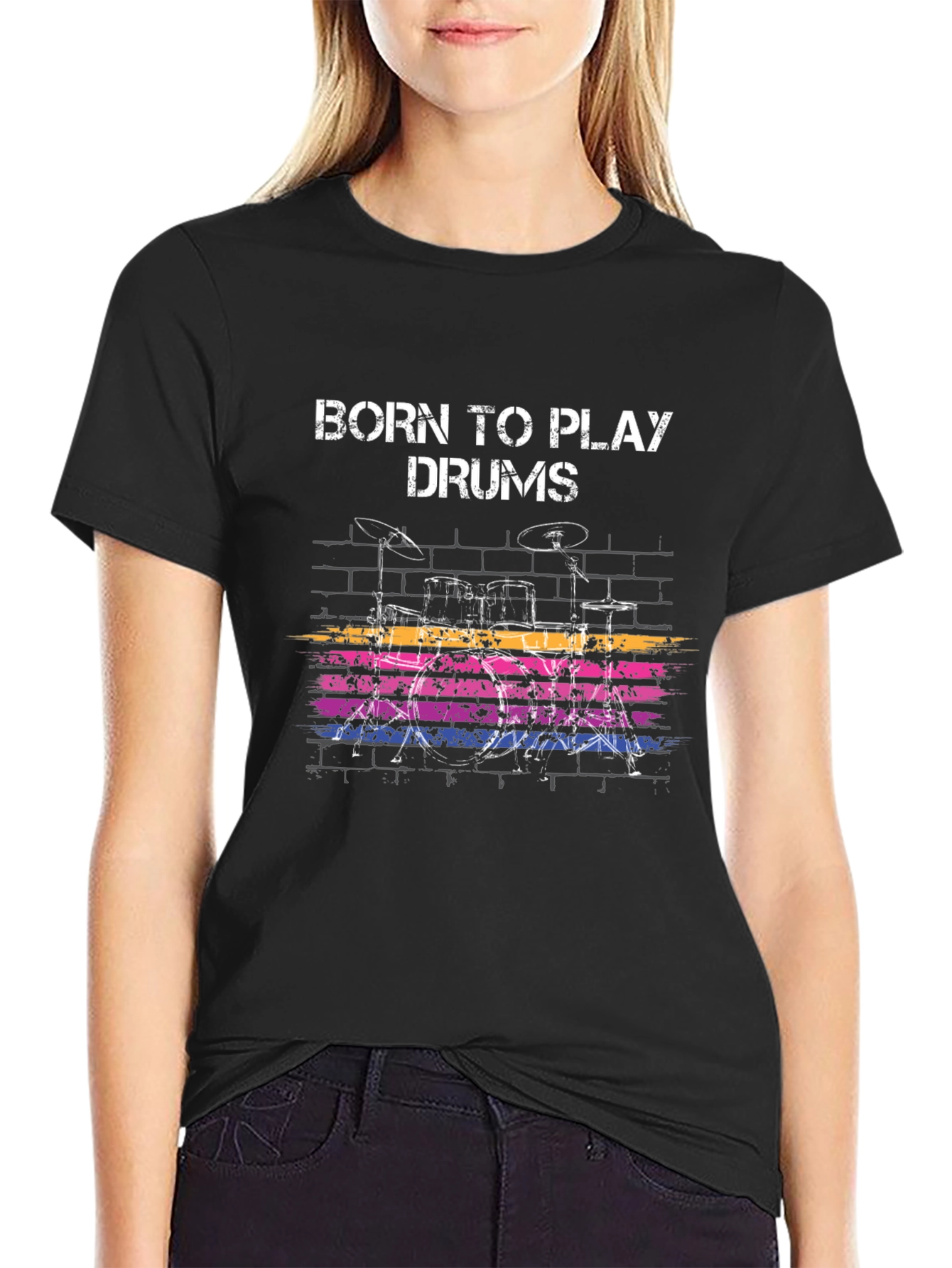 Born to Play Drums Graphic T-Shirt