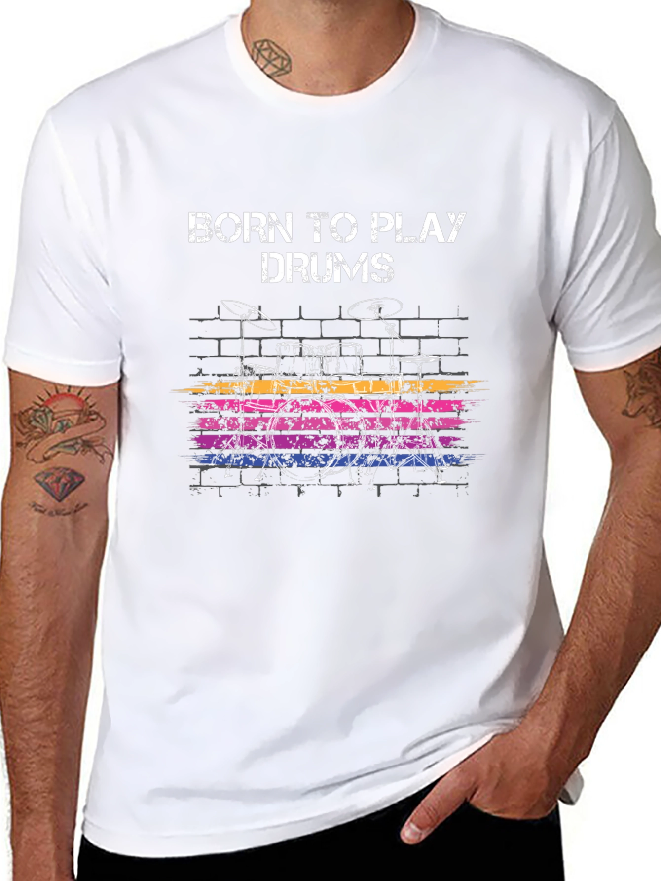 Born to Play Drums Graphic T-Shirt