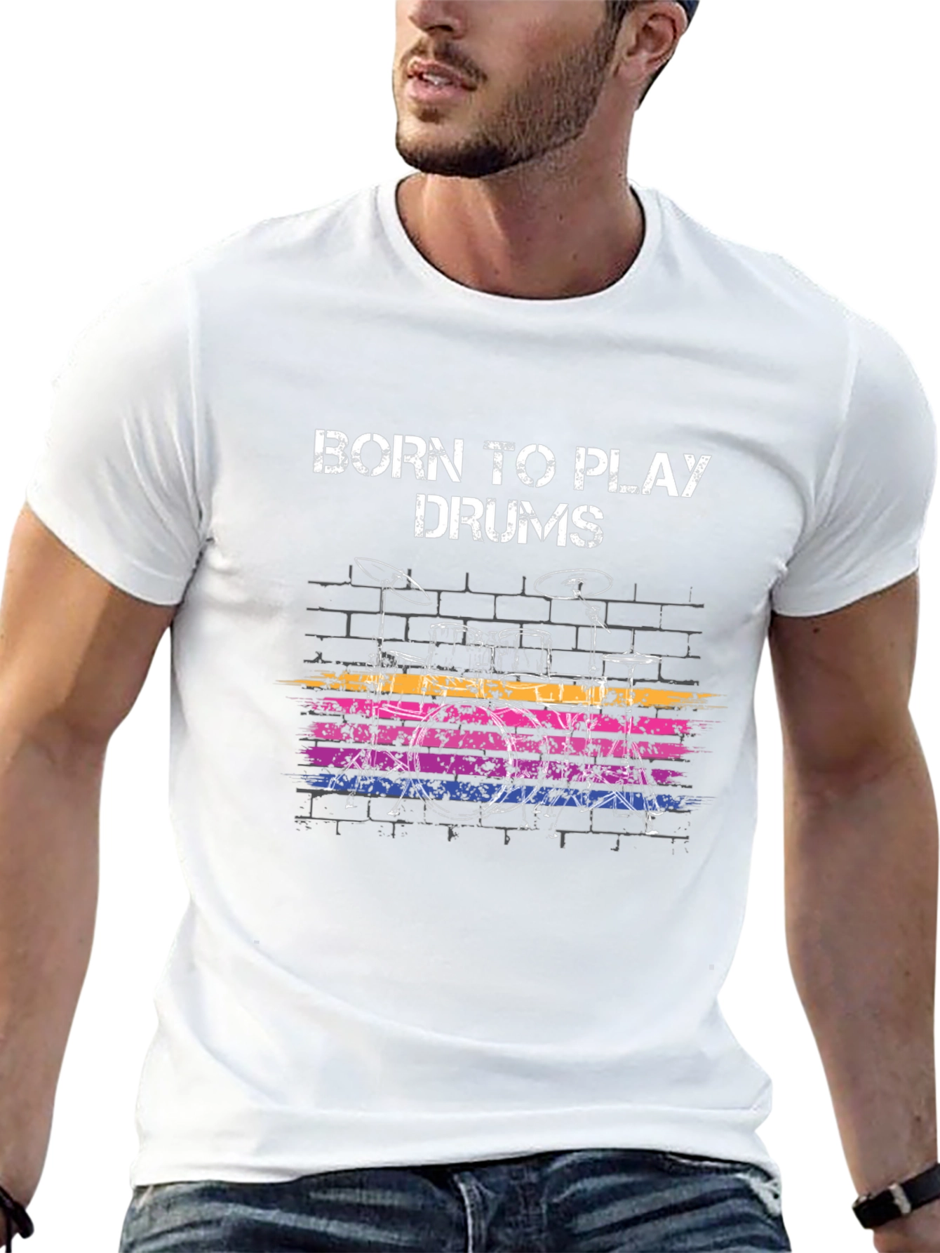 Born to Play Drums Graphic T-Shirt