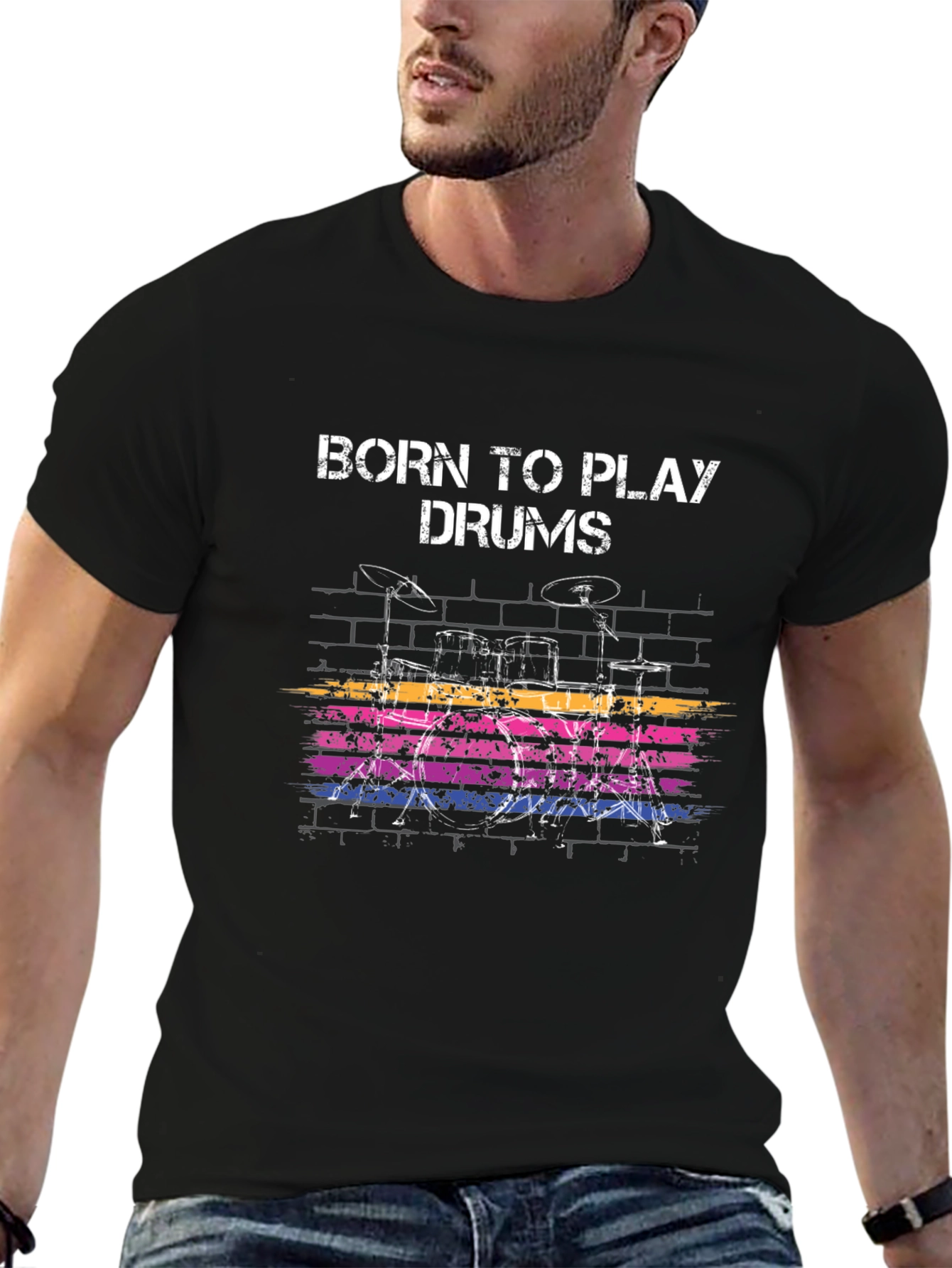 Born to Play Drums Graphic T-Shirt
