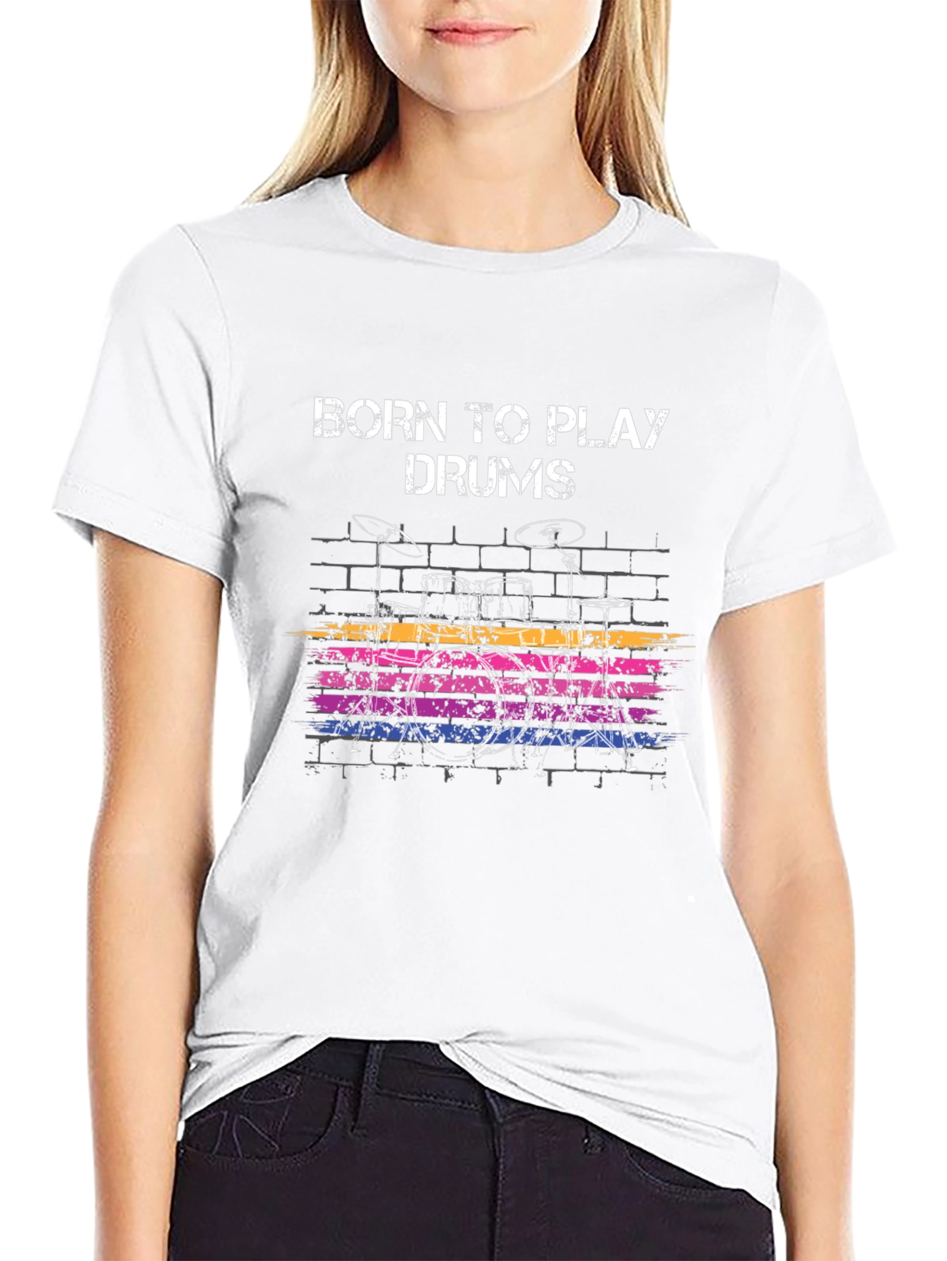 Born to Play Drums Graphic T-Shirt