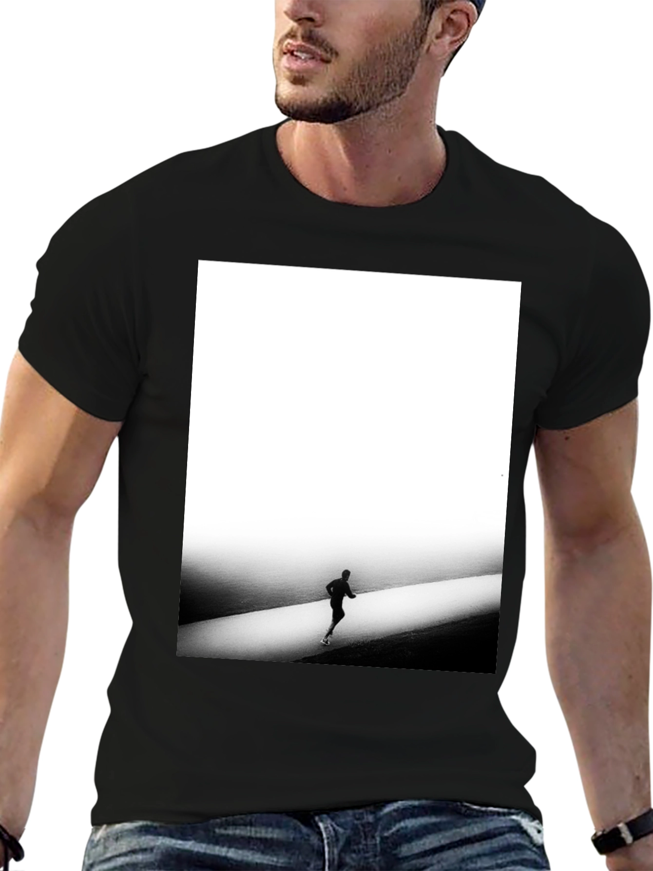 Minimalist Runner Graphic Tee - Black