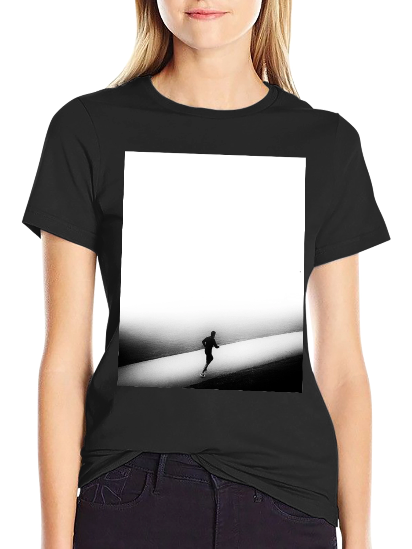 Minimalist Runner Graphic Tee - Black