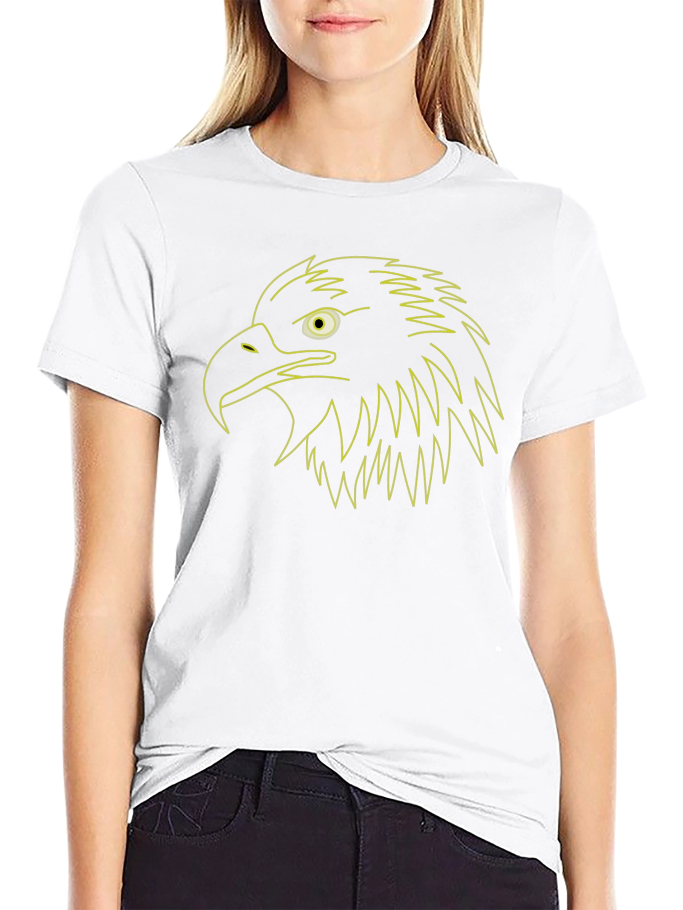 Eagle Outline Graphic Tee - Black