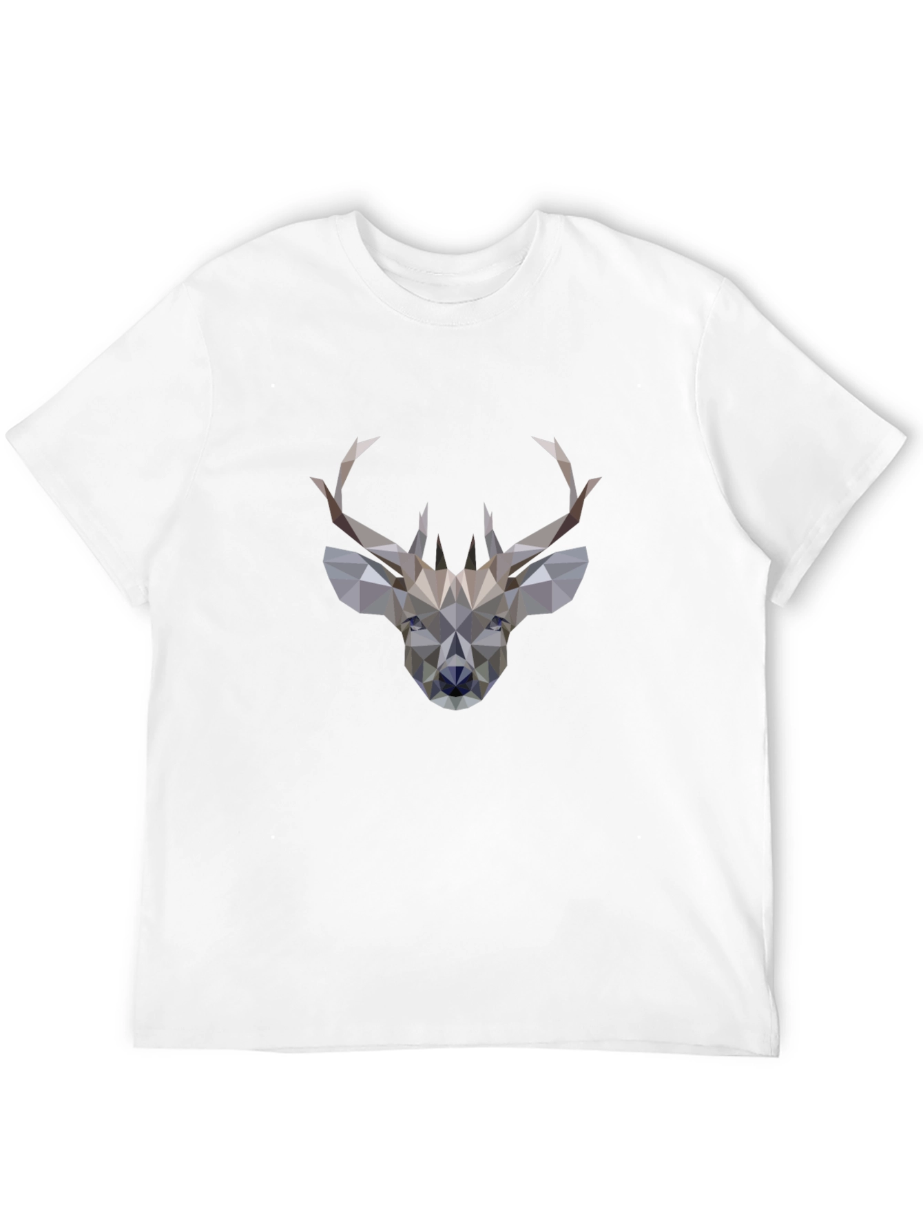 Geometric Deer Graphic Black T-Shirt