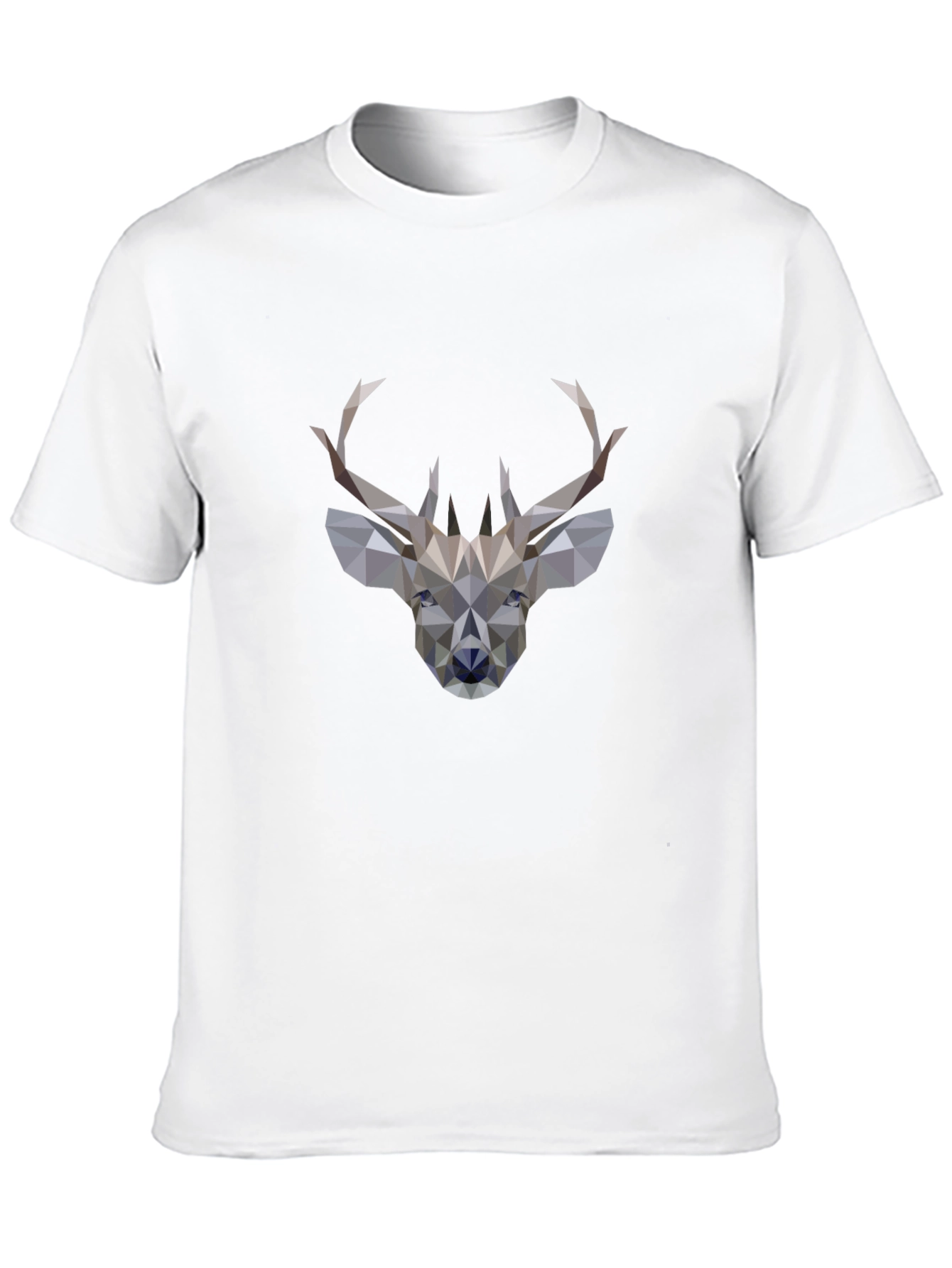 Geometric Deer Graphic Black T-Shirt