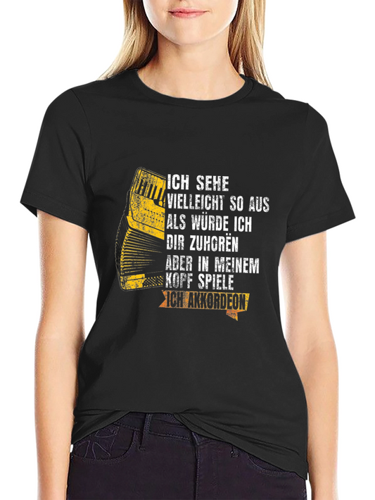 Funny Accordion Player T-Shirt - Kopf Spiele Ich Akkordeon