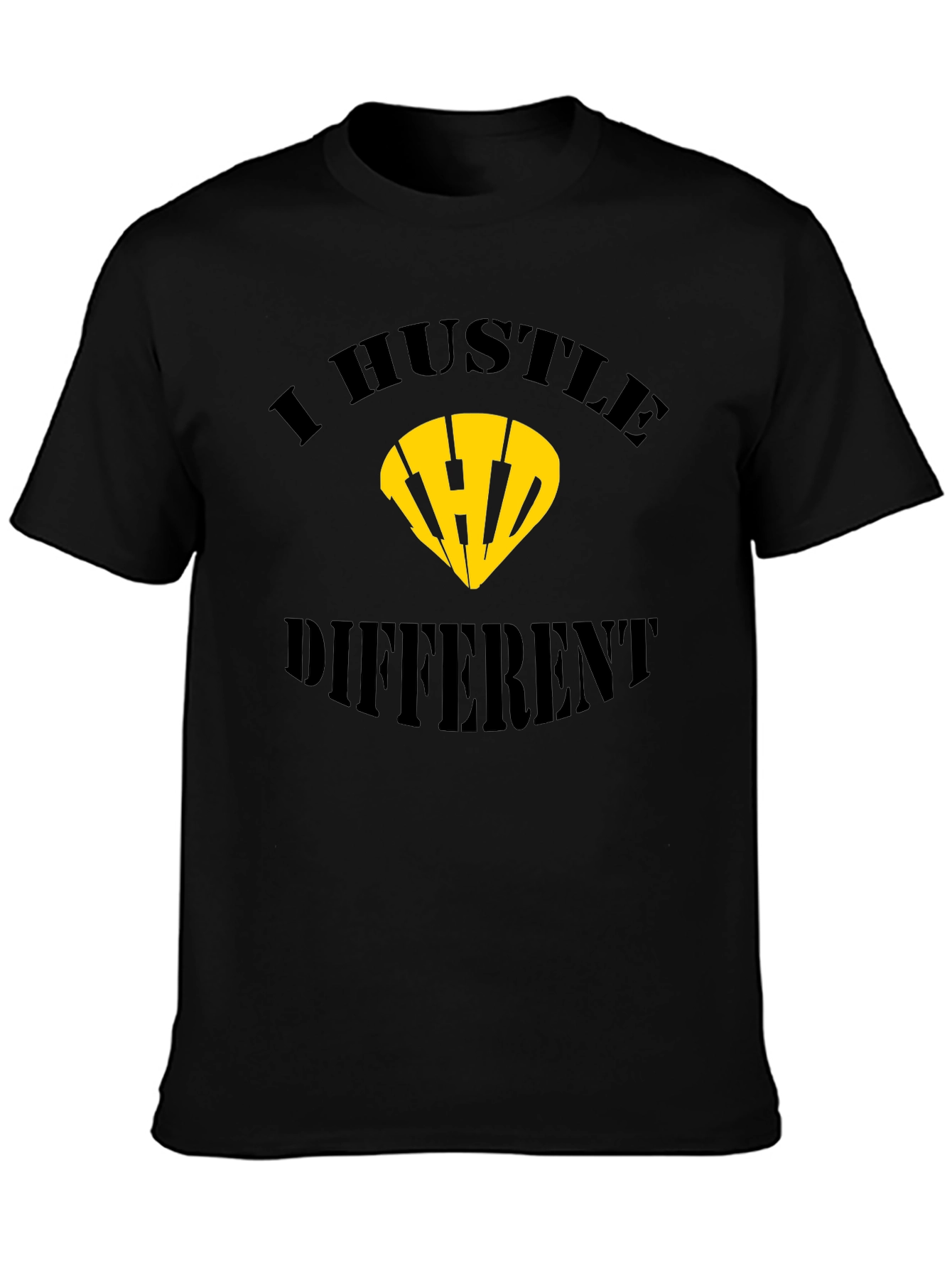 I Hustle Different Black Graphic Tee
