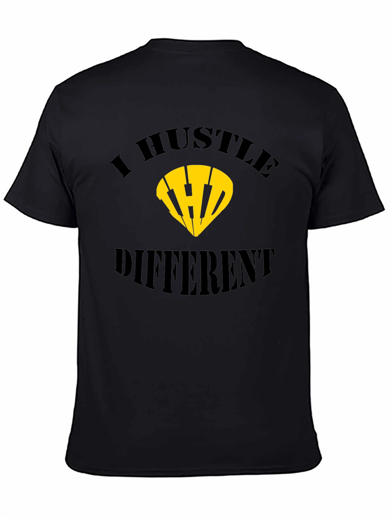 I Hustle Different Black Graphic Tee