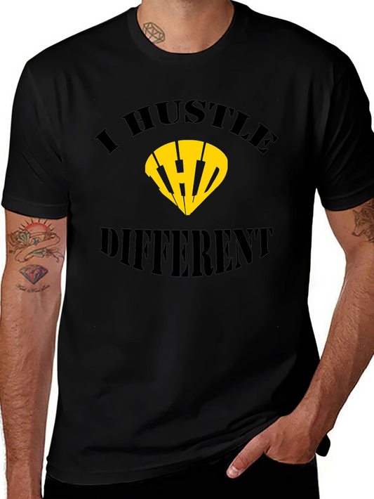 I Hustle Different Black Graphic Tee