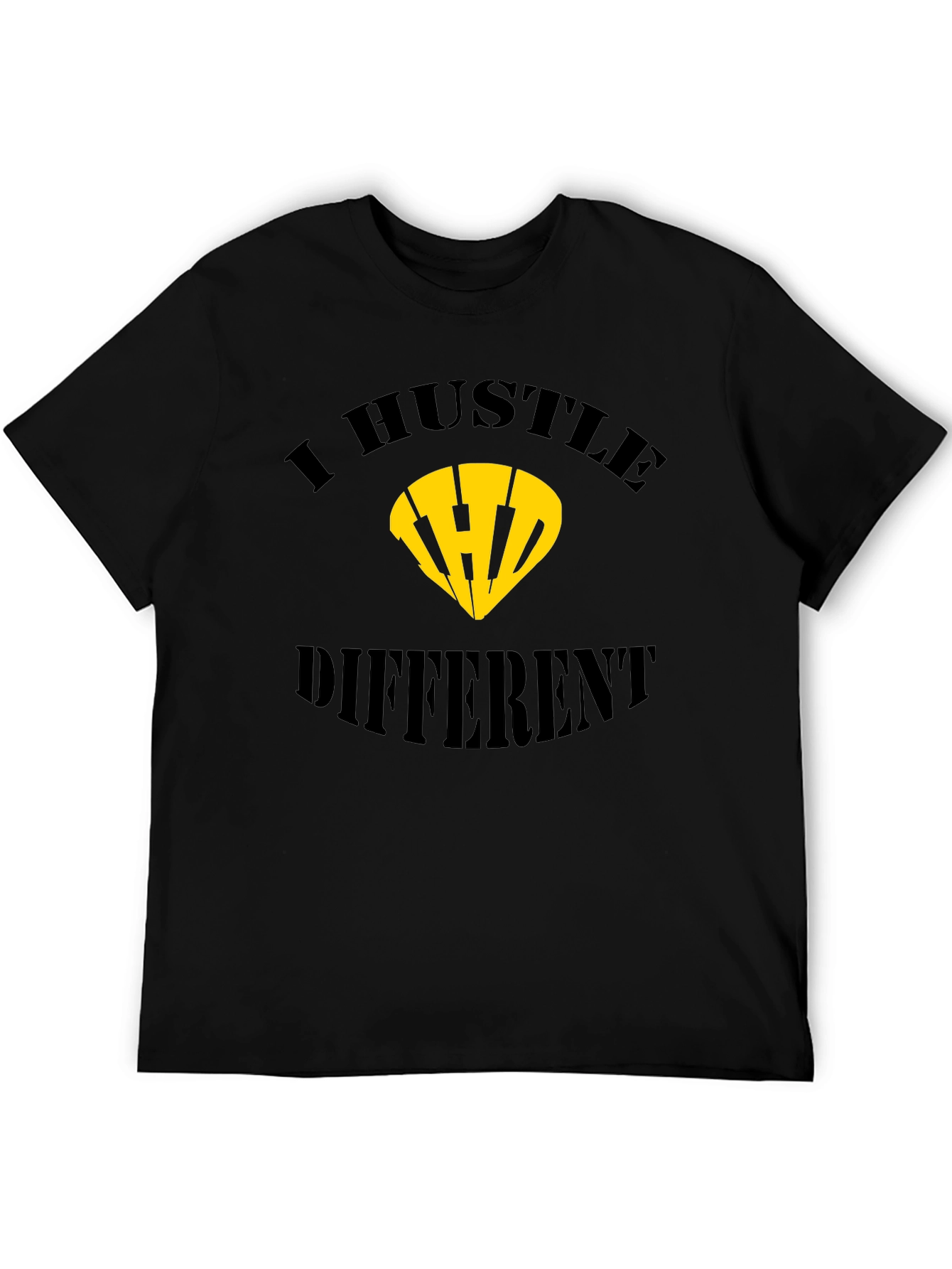 I Hustle Different Black Graphic Tee