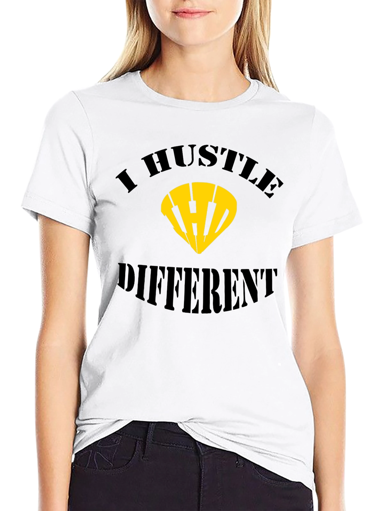 I Hustle Different Black Graphic Tee