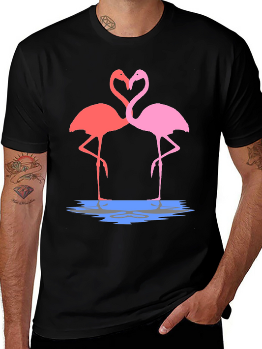 Flamingo Love Graphic Tee - Trendy Unisex T-Shirt