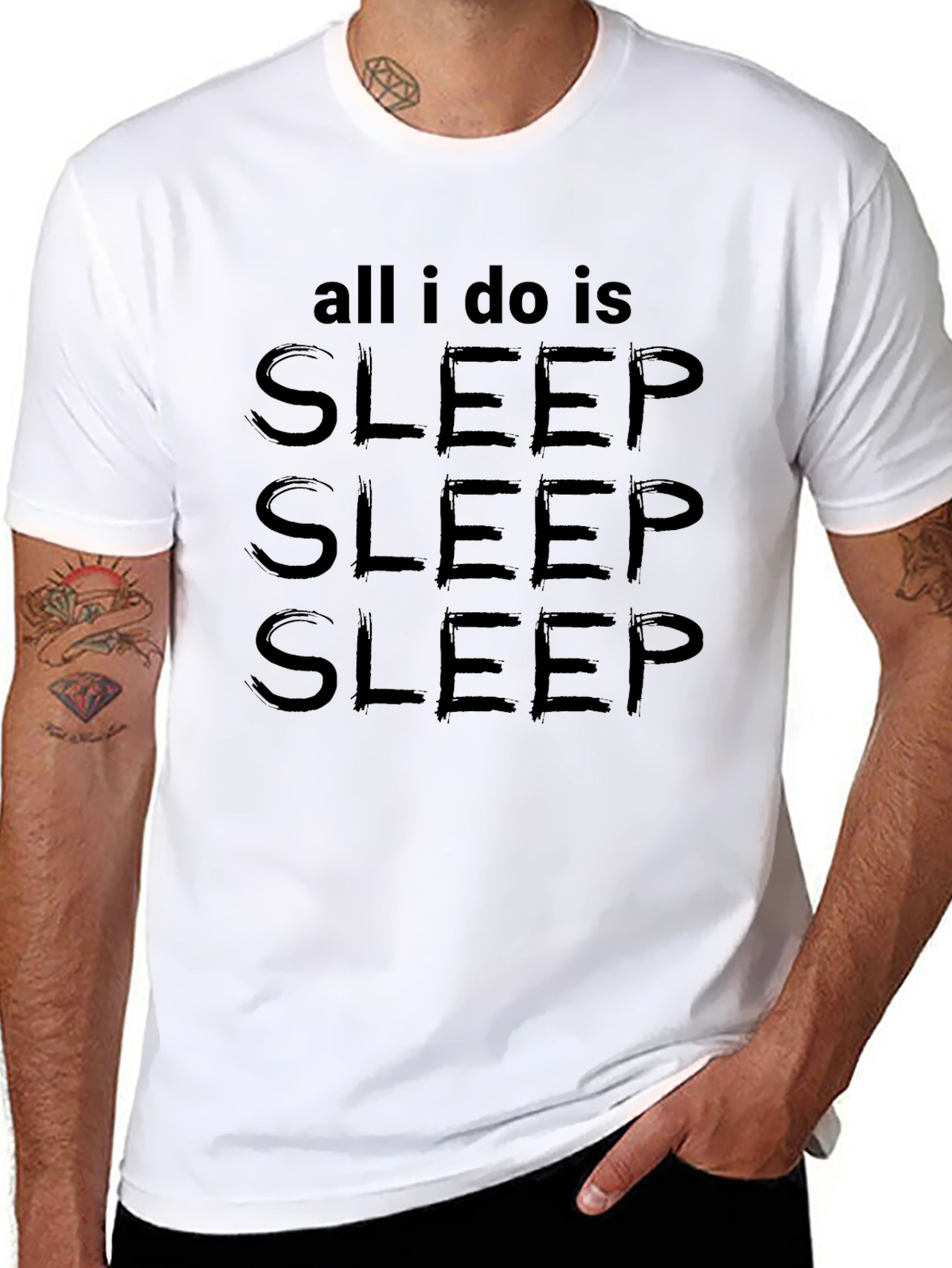All I Do Is Sleep Mens Black T-Shirt